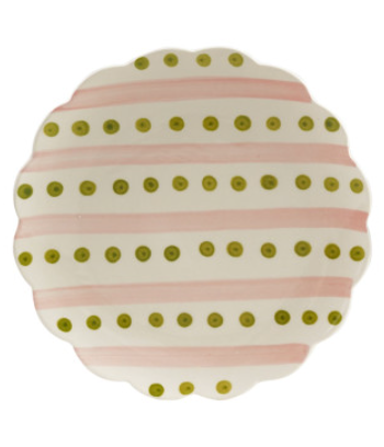 Hand Painted Scalloped Stoneware Plate