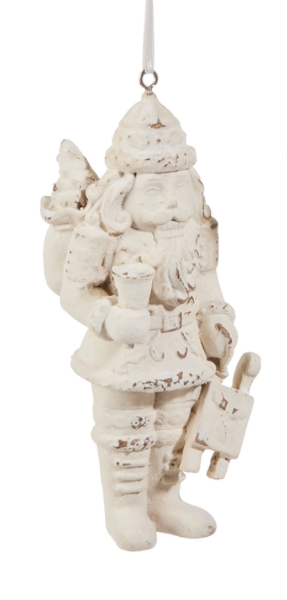 5.5" Whitewash Nutcracker Ornament