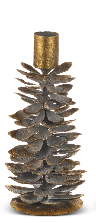Antique Pinecone Candle Holder