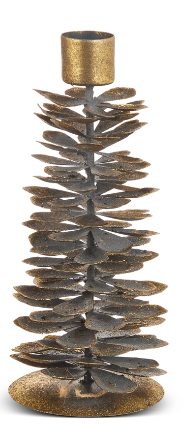 Antique Pinecone Candle Holder