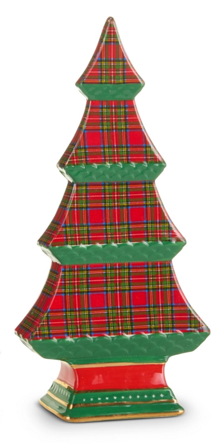 8.75" Plaid Tabletop Trees