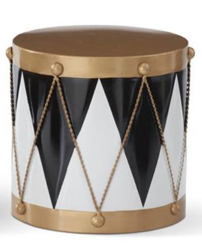 Nesting Black White & Gold Drum Containers