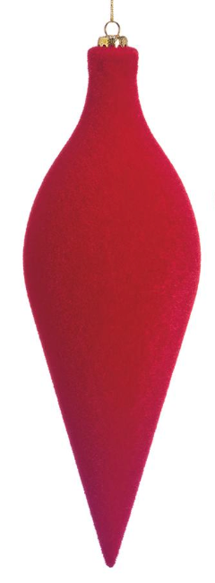 Red Flocked Assorted Ornaments