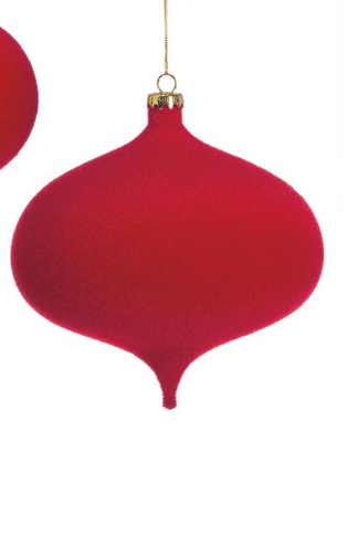 Red Flocked Assorted Ornaments
