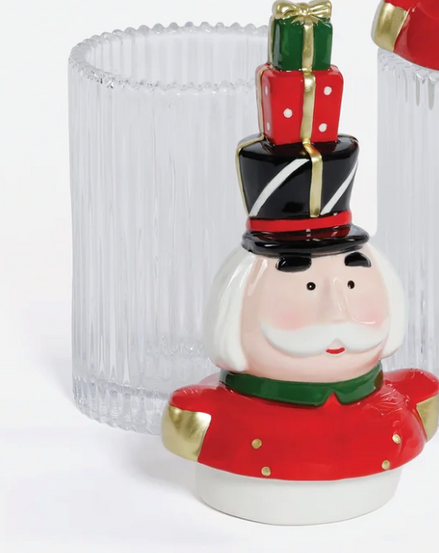 Nutcracker Ceramic w/ Glass Container