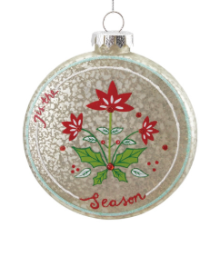 Holiday Botanical Glass Ornament