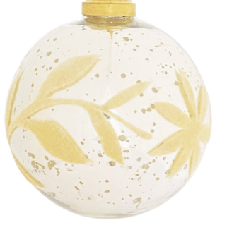 3" Glass Ball Ornament with Flocked Pattern