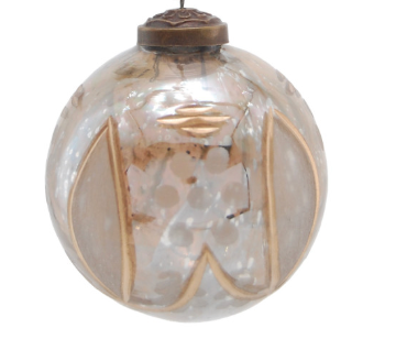 3" Etched Mercury Glass Ornament