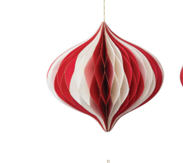Paper Folding Honeycomb Ornament w/ Gold Glitter Edge