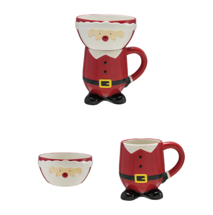 Hand Painted Shaped Mug & Stackable Bowl