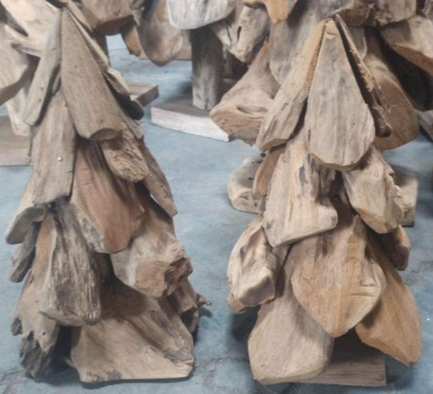 Hand Crafted Teakroot Christmas Tree