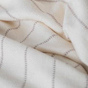 Smooth Cotton Ivory Bed Blanket with Stripes