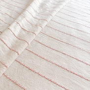 Smooth Cotton Ivory Bed Blanket with Stripes