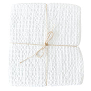 Stonewashed White Cotton Waffle Throw