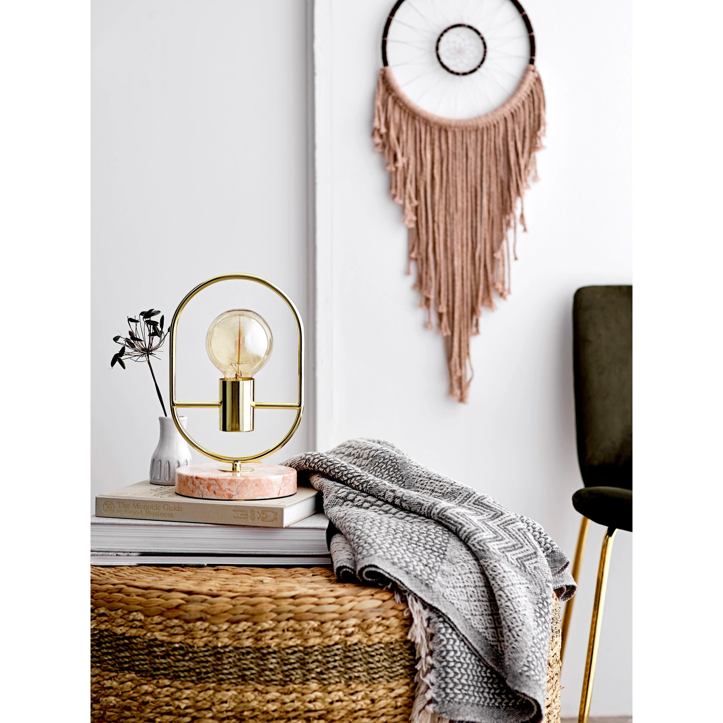 Throw Blanket Knit w/ Fringe Gray