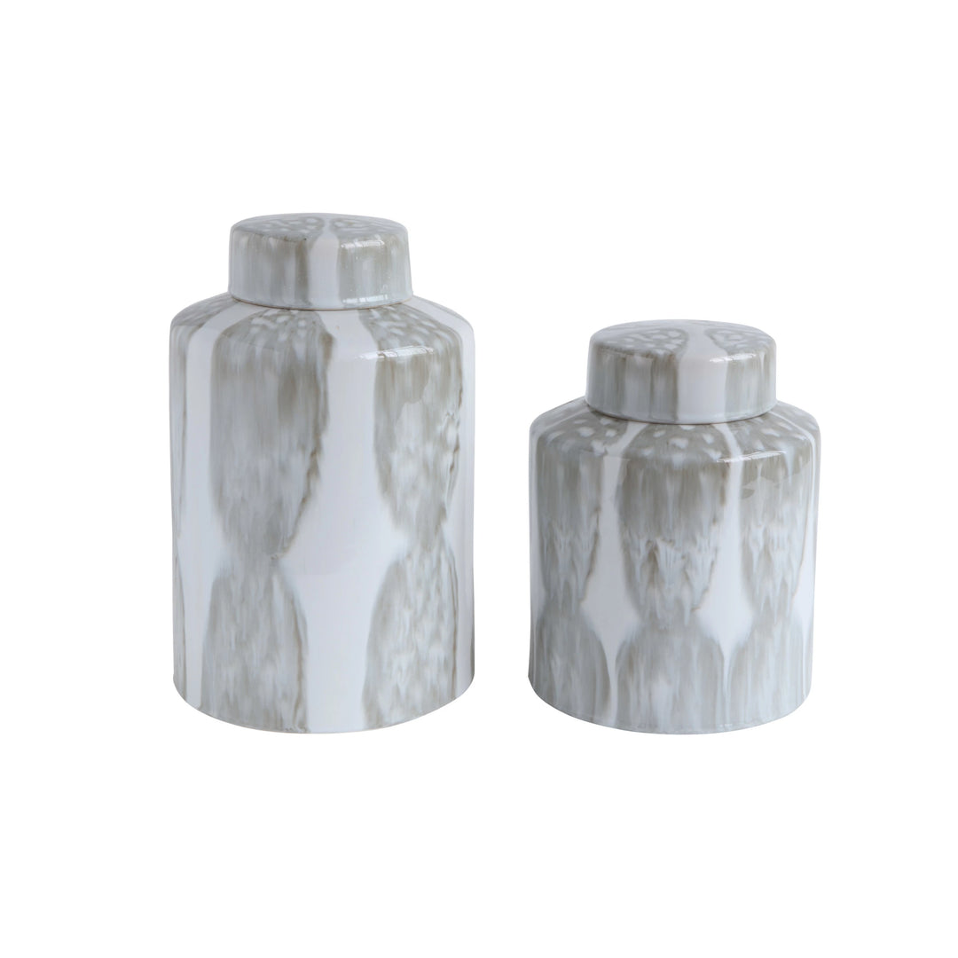 Decorative Stoneware Ginger Jar