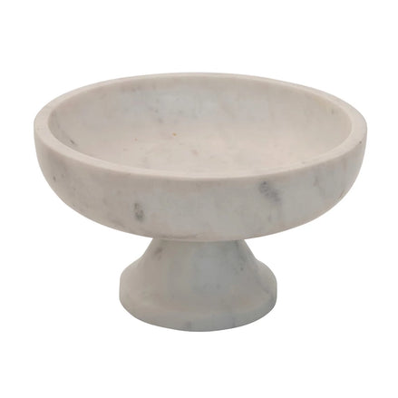 8" Round Marble Footed Bowl