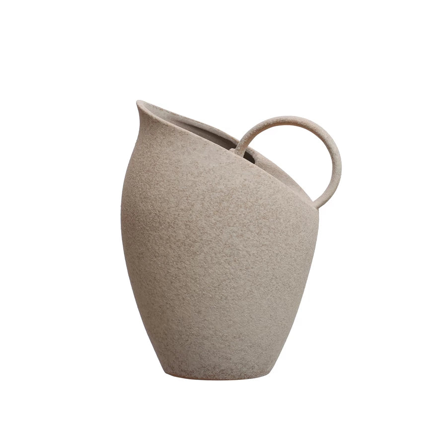 9"H Textured Stoneware Pitcher