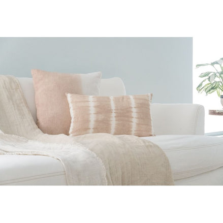 Beige Crinkled Double Weave Linen Throw