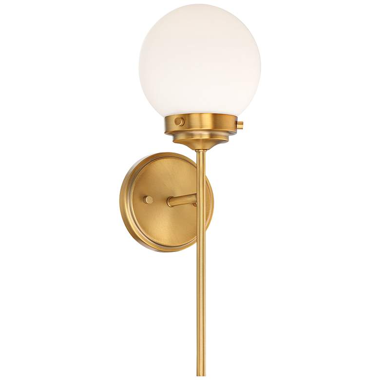 Sconce Ayva 18" High Brass and White Glass Wall