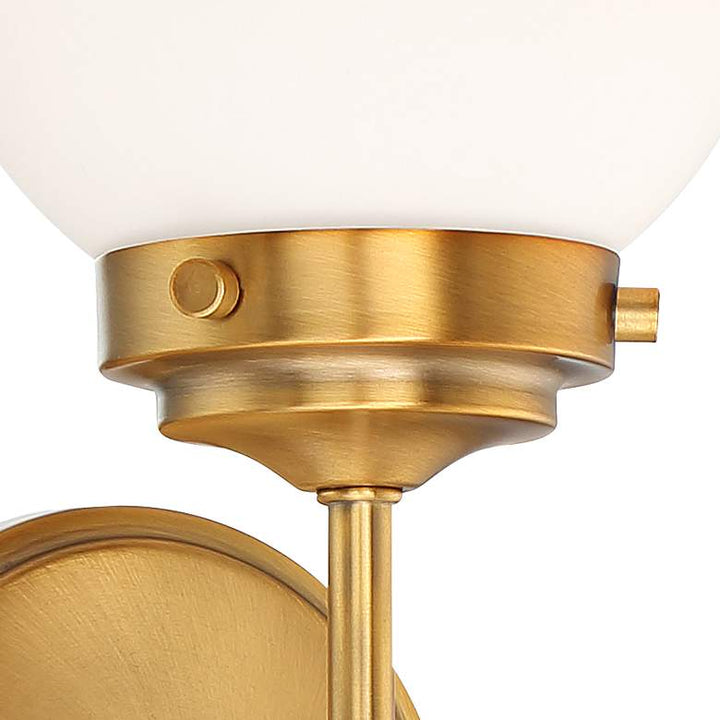 Sconce Ayva 18" High Brass and White Glass Wall