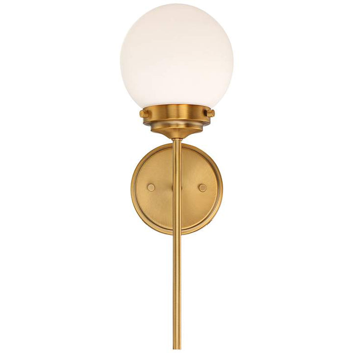 Sconce Ayva 18" High Brass and White Glass Wall