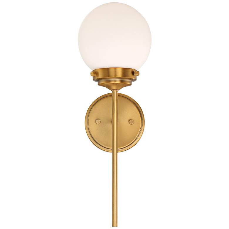 Sconce Ayva 18" High Brass and White Glass Wall