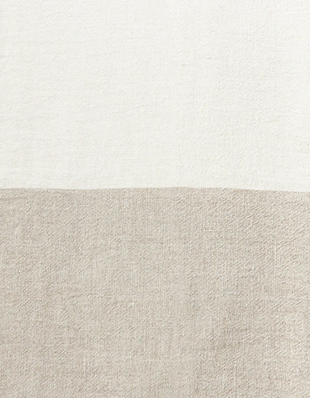 Colorblocked Linen Blanket with Tassels