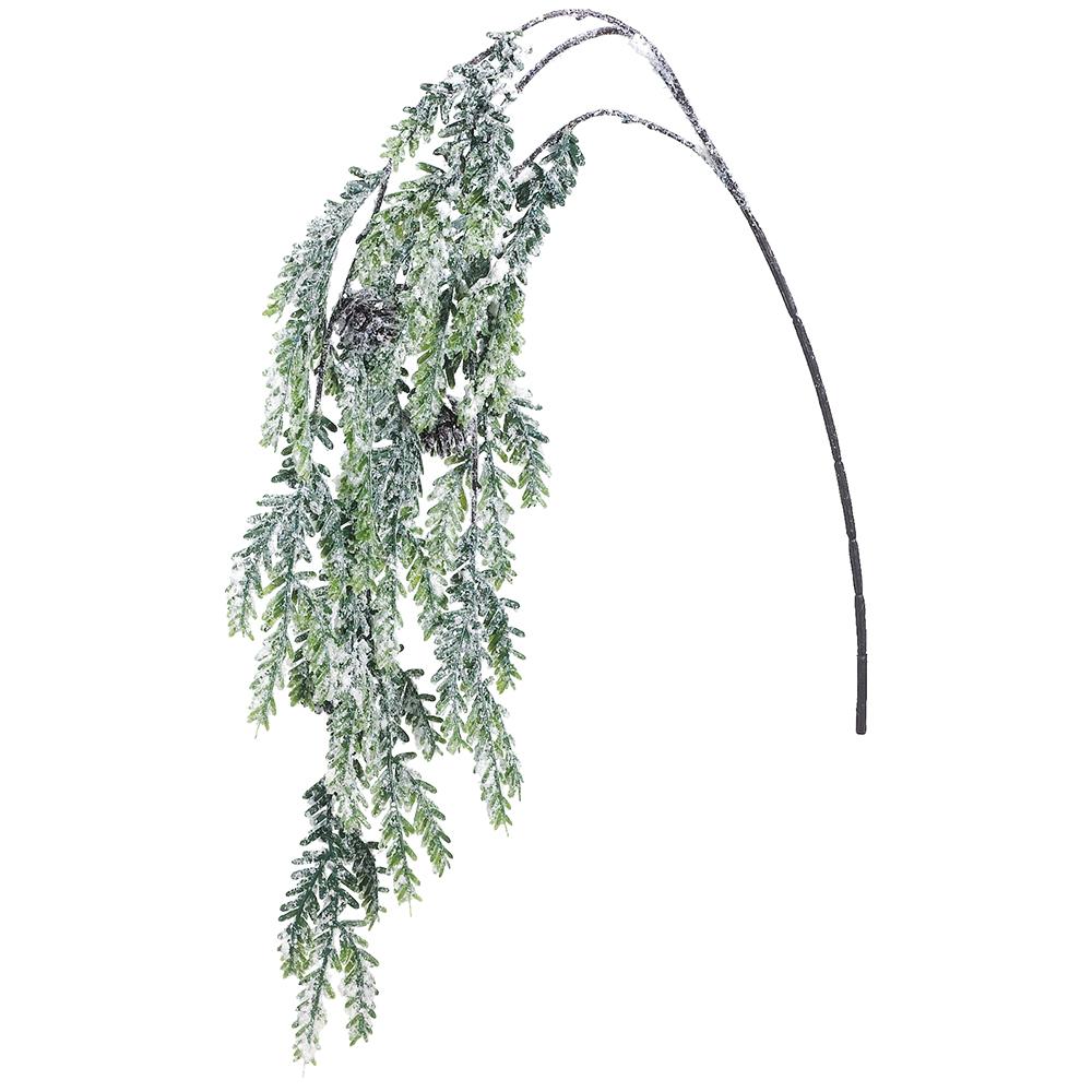39.5" Snow Pine Hanging Spray w/ Pine Cone