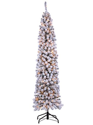 7.5'x21" Flocked Tower Tree - The Asher
