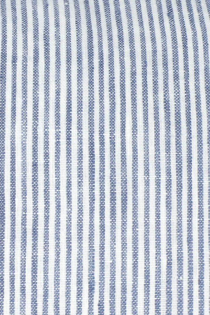 Chambray Blue & White Striped Linen Pillow