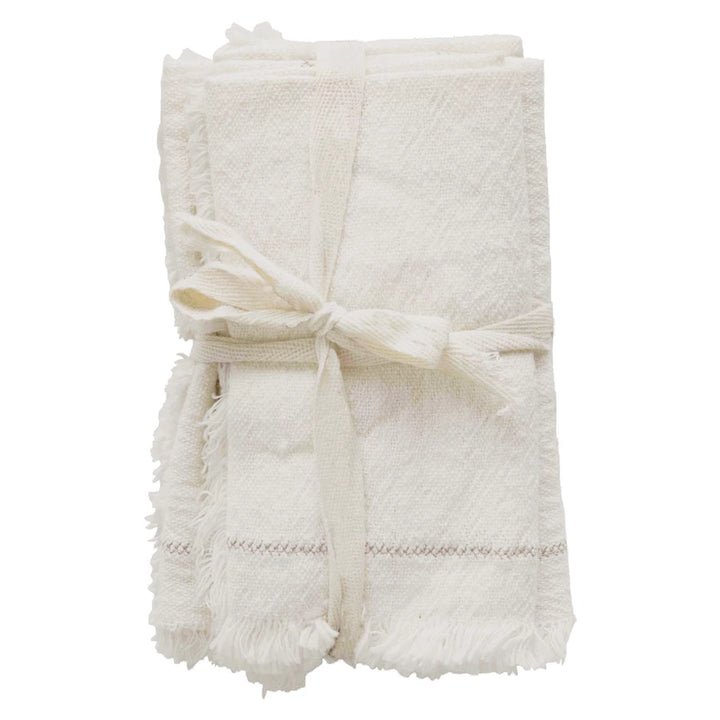 Cotton Napkins with Fringe, Set of 4