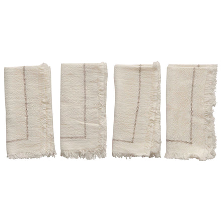 Cotton Napkins with Fringe, Set of 4
