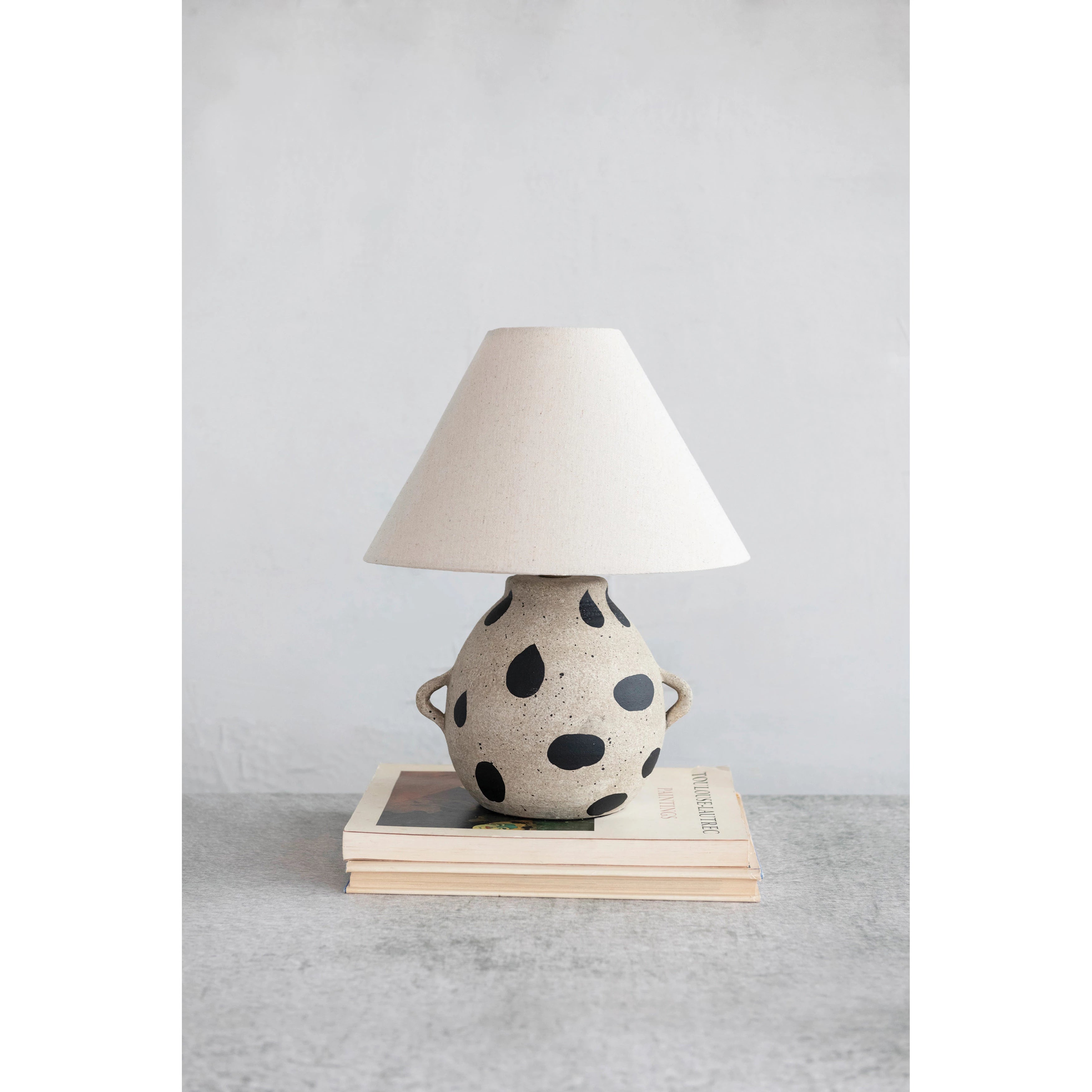 Lamp Table Hand-painted Terracotta