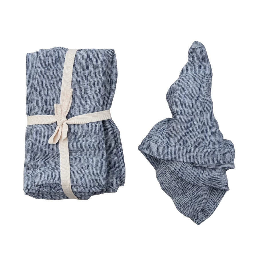 Woven Cotton and Linen Slub Napkins Set of 4