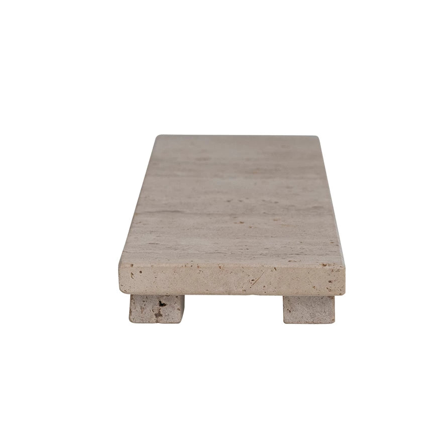 12" Travertine Footed Serving Board