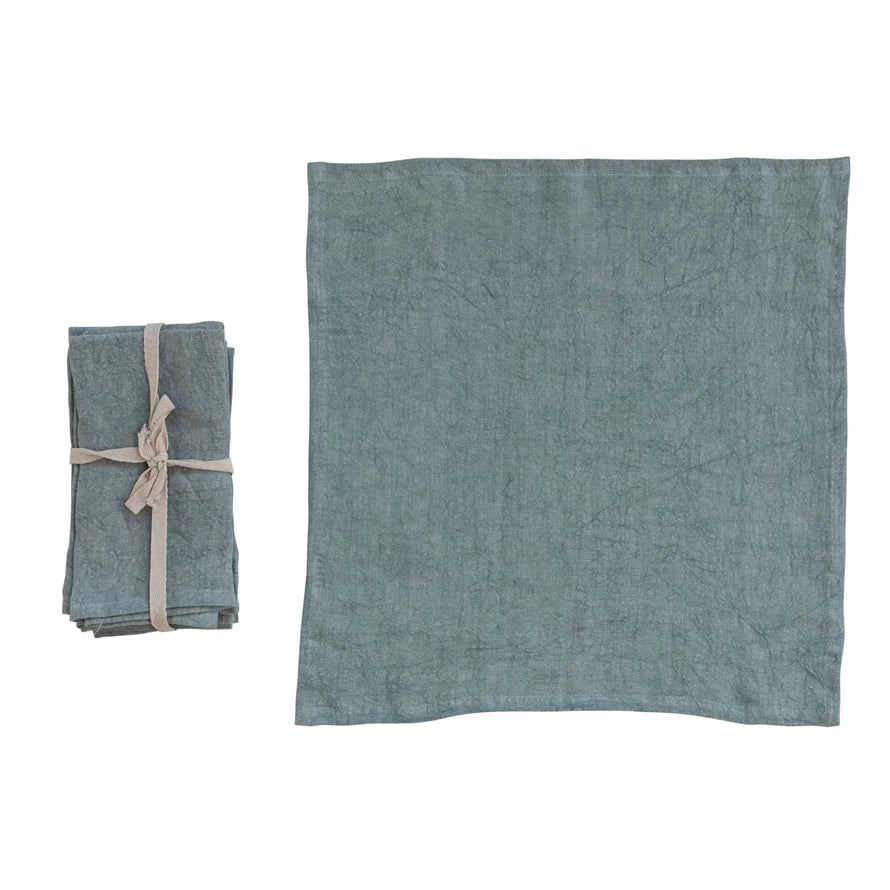 Set of 4 Stonewashed Linen Napkins