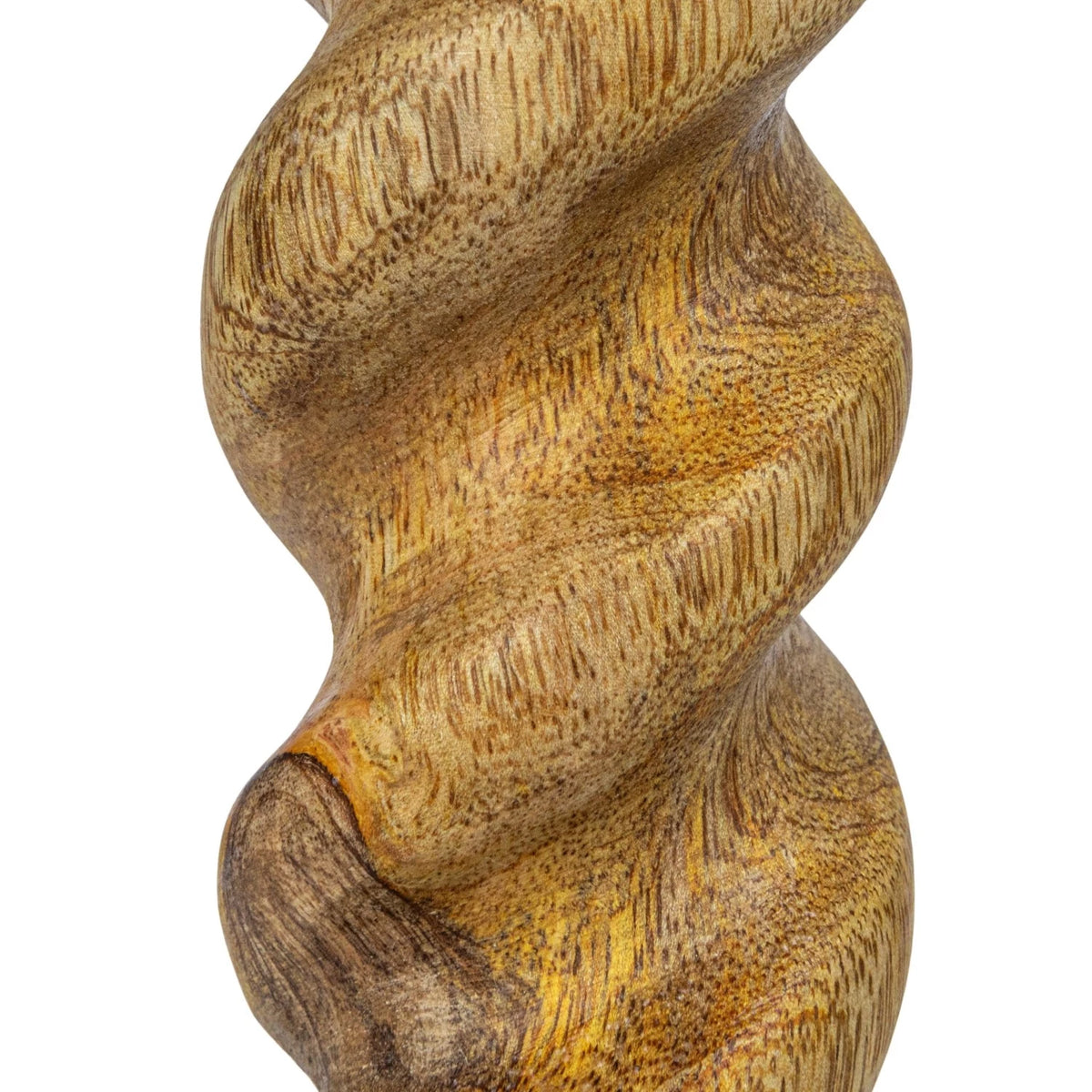 Carved Mango Wood Twisted Taper Holder