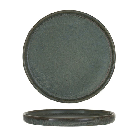 Stoneware Plate Reactive Glaze Blue