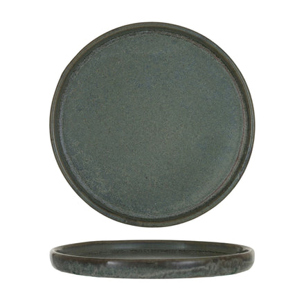 Stoneware Plate Reactive Glaze Blue