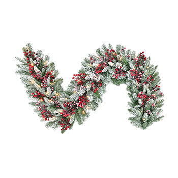 Frost Berry Pine Battery Operated Garland