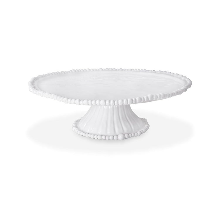 Vida Alegria Pedestal White Cake Plate