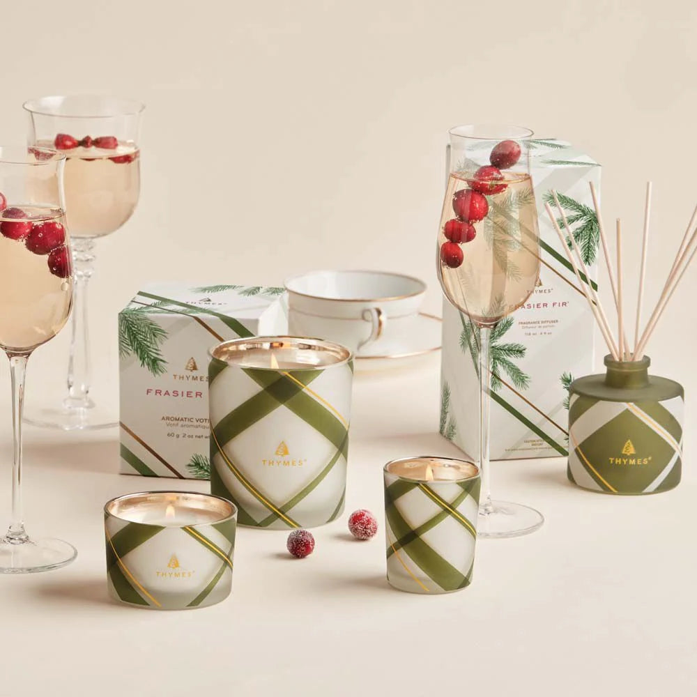 Frasier Fir Frosted Plaid Medium Candle
