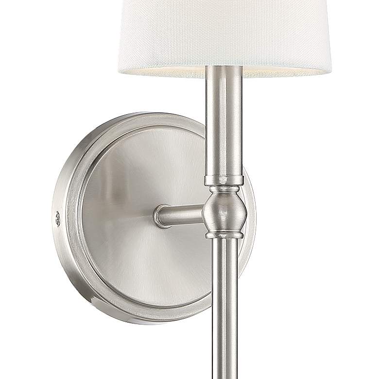 Sconce Greta 21" High Brushed Nickel Wall with Linen Shade
