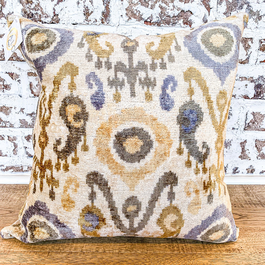 Velvet Multicolor Pattern Pillow DG