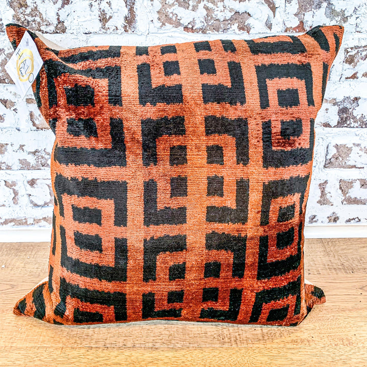 Velvet Multicolor Pattern Pillow DG