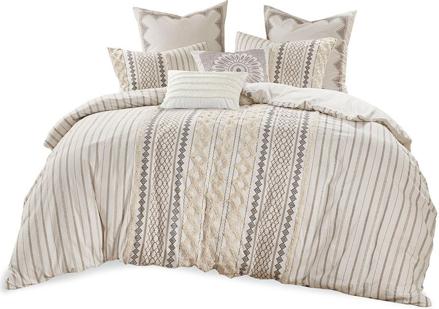 Bedding-Imani Cotton Printed Comforter Set w/ Chenille