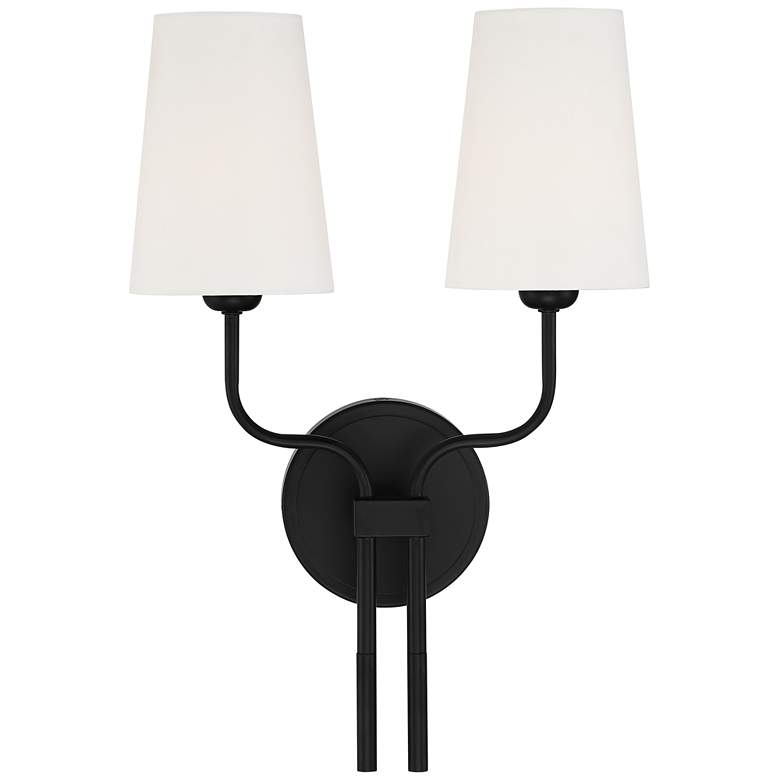 Sconce Melody 19 1/2" High Black Metal 2-Light Wall