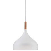 Felton White Aluminum and Wood Mini Pendant