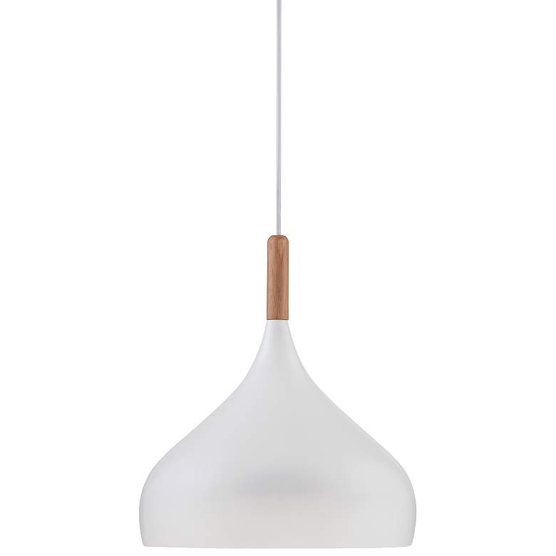 Felton White Aluminum and Wood Mini Pendant